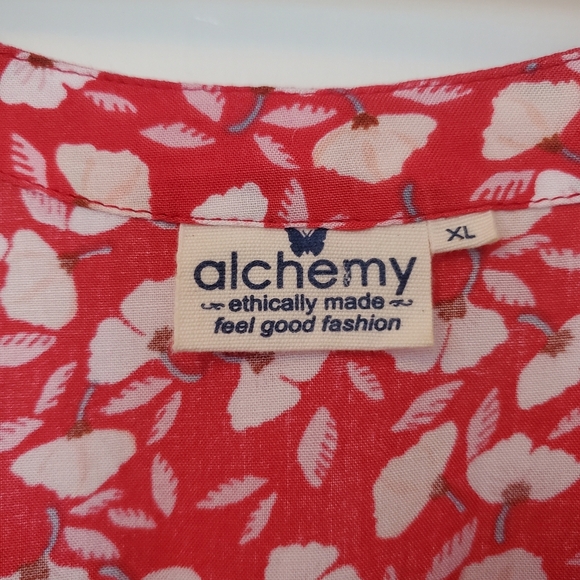 Alchemy Fashions Floral Sundress – Size XL – Coral Red - Picture 4 of 4